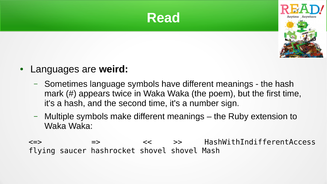 Read - Languages Are Weird Read - Languages Are Weird